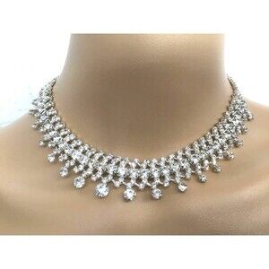 Elegant Rhinestone Necklace with Earrings